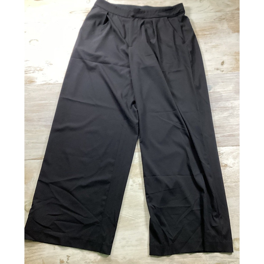 P'Tula Black Stadium Pants Women's Medium 29" L Business Casual Wide Leg